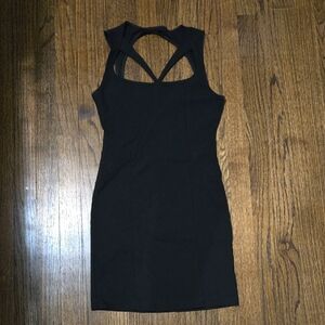 Charlotte Russe Black Sleeveless Bodycon Dress with Strappy Back